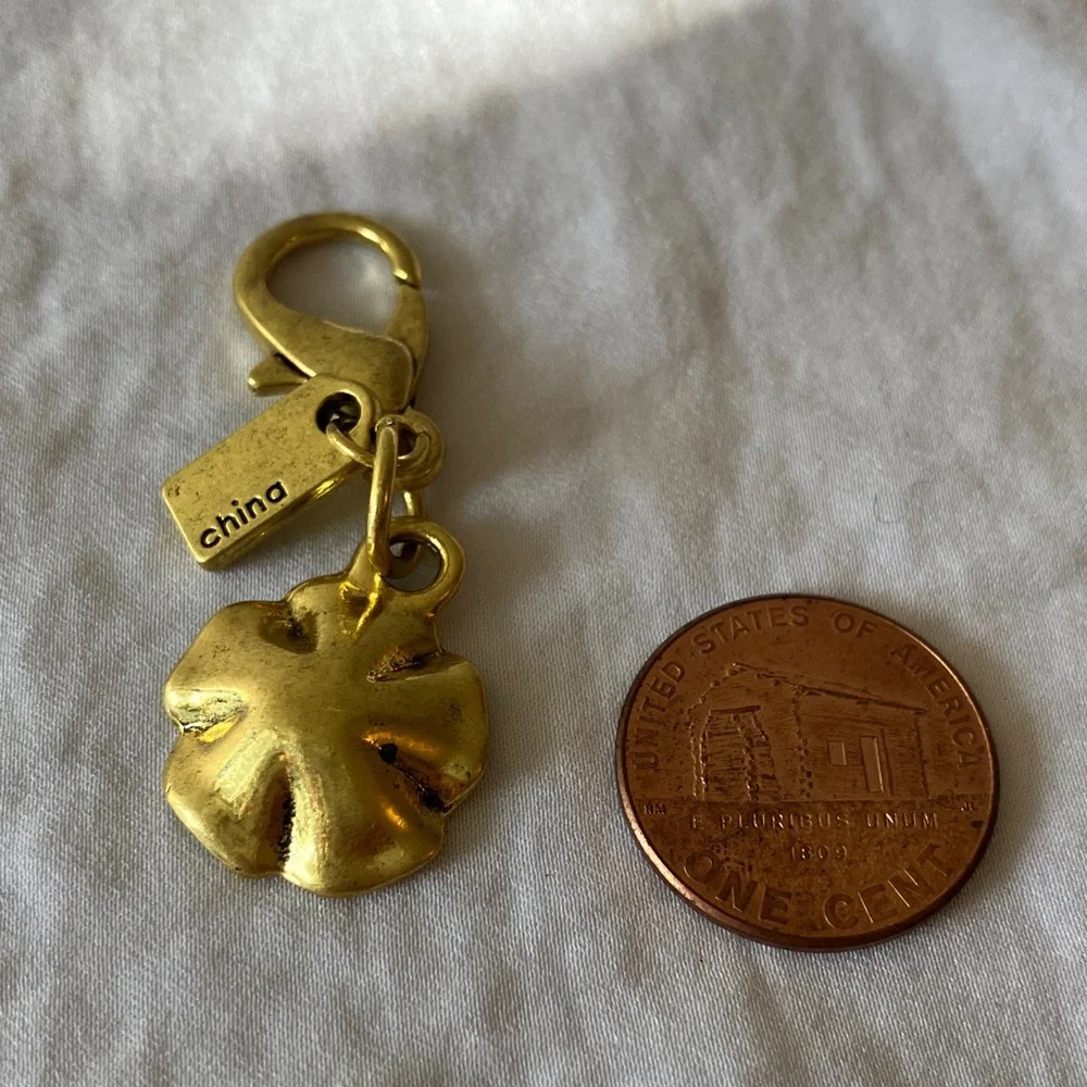 Coach Gold Floral Charm Keychain Accessory